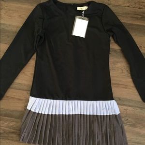 3/4 sleeve drop waist dress